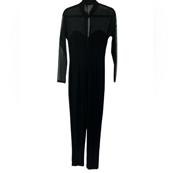 Tower Vintage Jumpsuit Mesh Front and Arm Back Zipper Gold tone Horeshoe Closure - Picture 5 of 12